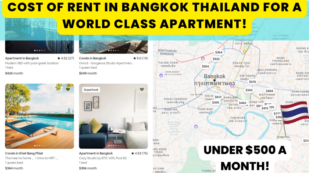 Cost of rent and accommodation in Bangkok Thailand for under $500 a Month on Airbnb