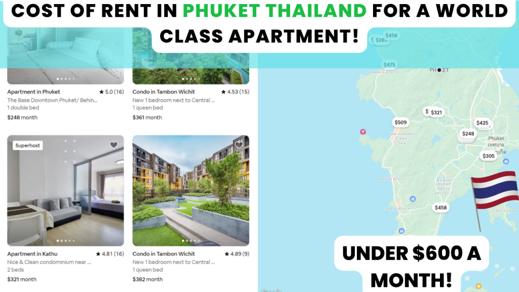 Cost of rent and accommodation in Phuket Thailand per month.