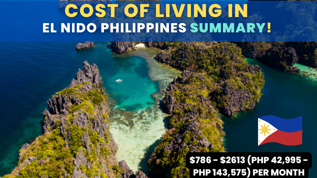 cost of living in El Nido Palawan Philippines Summary