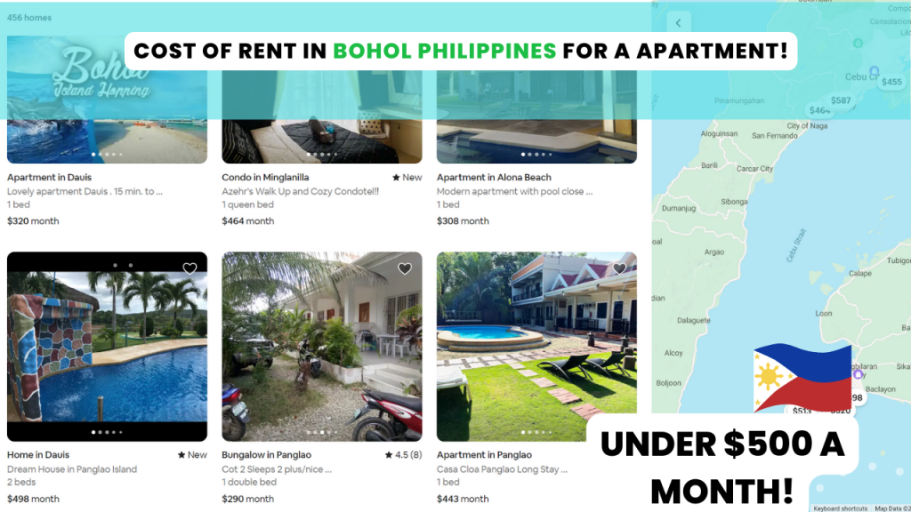 Cost of rent and accommodation in Bohol Philippines