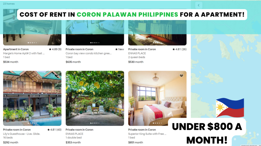 Cost of rent and accommodation in Coron Palawan Philippines