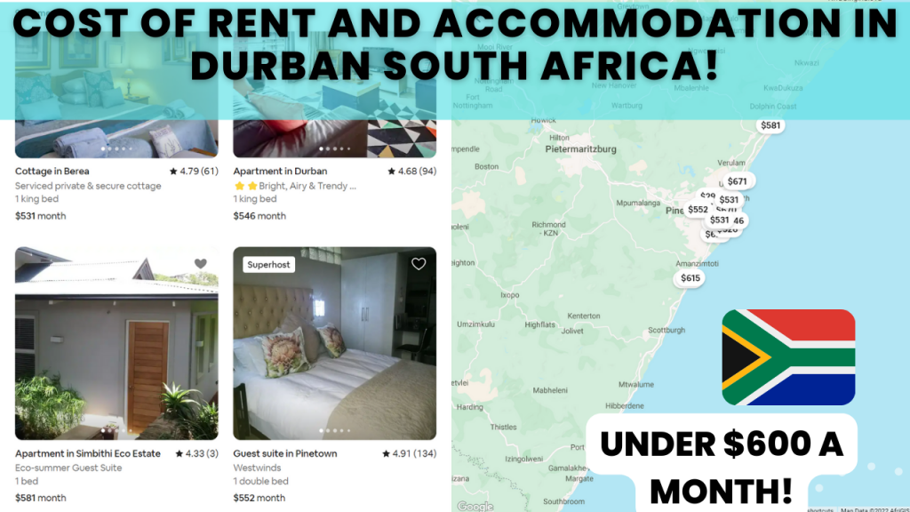 Cost of rent and accommodation in Durban South Africa