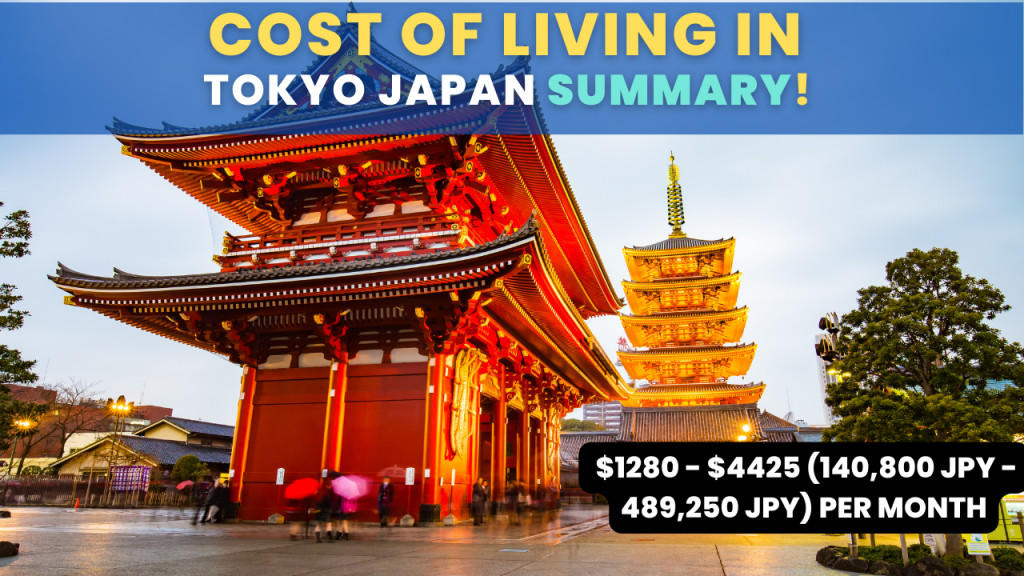 cost of living in Tokyo Japan Summary