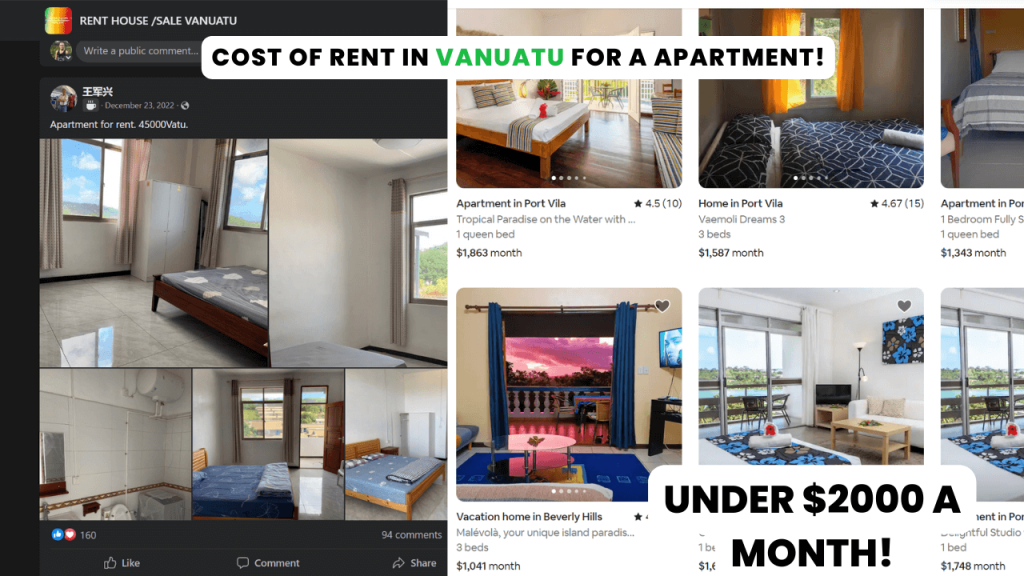 Cost of rent and accommodation in Vanuatu 