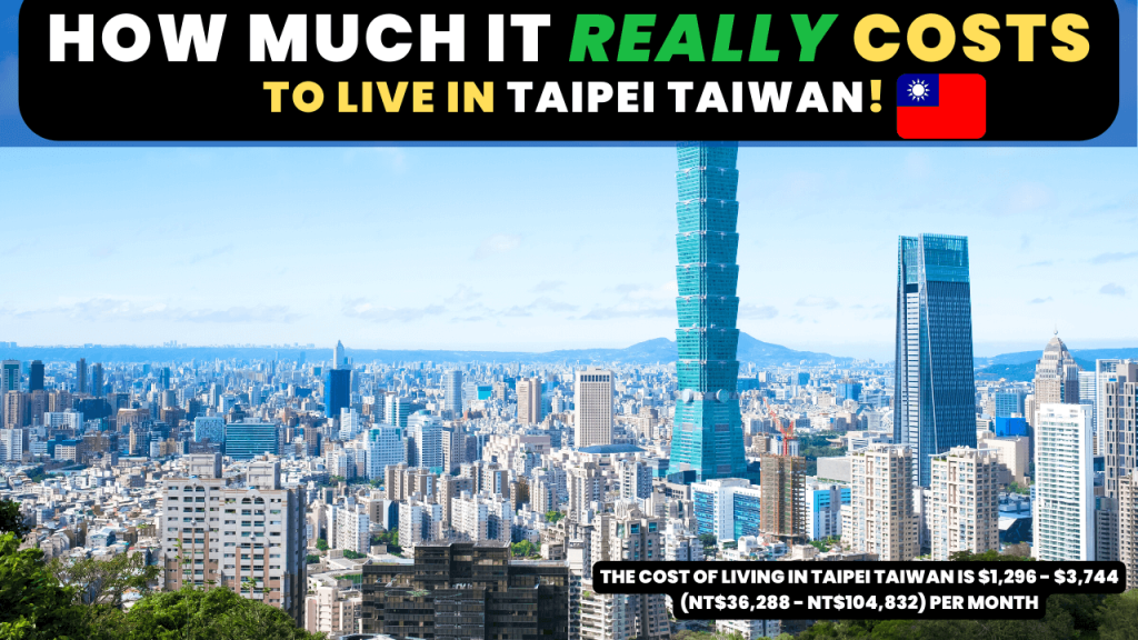 Cost of living in Taipei Taiwan
