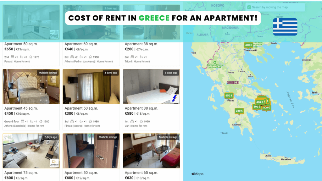 Cost of rent and accommodation in Greece