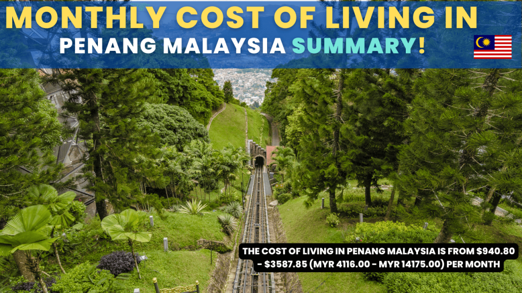 Monthly Cost of Living In Penang Malaysia