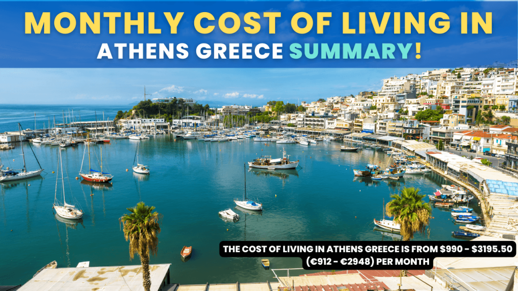 Monthly Cost Of Living In Athens Greece