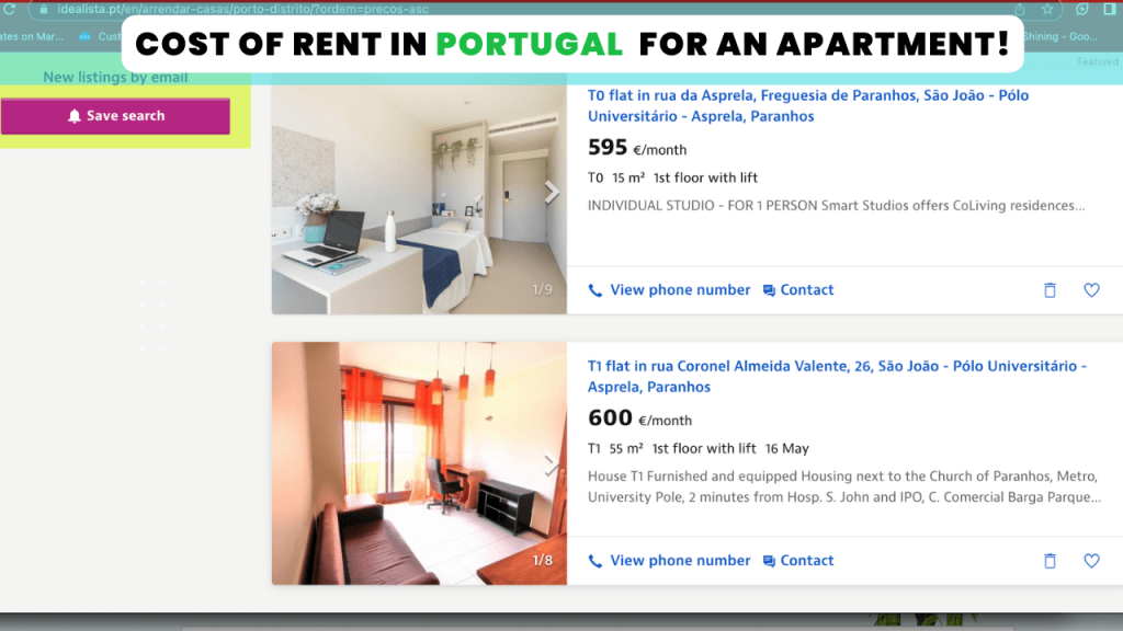 Cost of Housing and Rent In Portugal