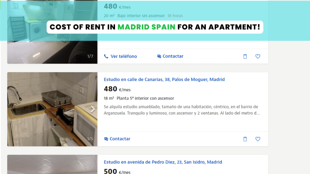 Cost of Rent In Madrid Spain