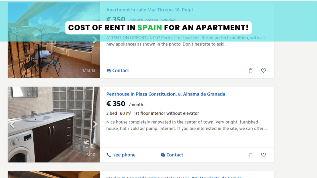 Cost Of Rent in Spain 