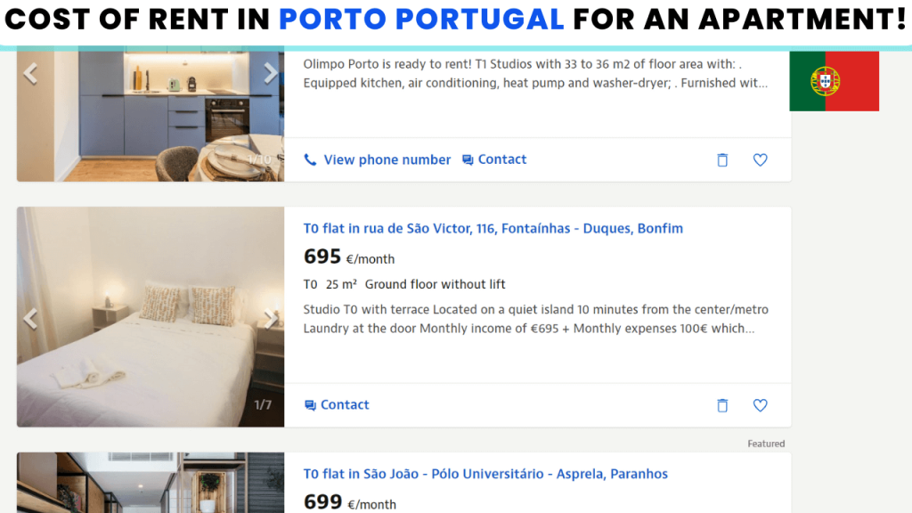 Cost of Housing and Rent In Porto Portugal