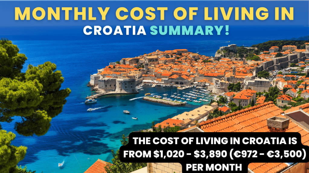 Monthly Cost Of Living In Croatia