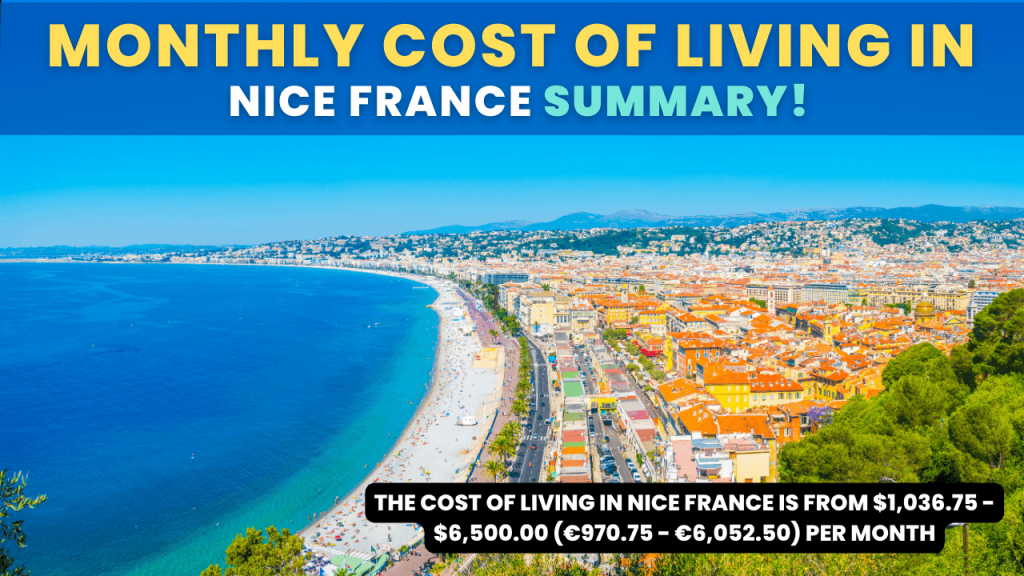 Monthly Cost of living in Nice France