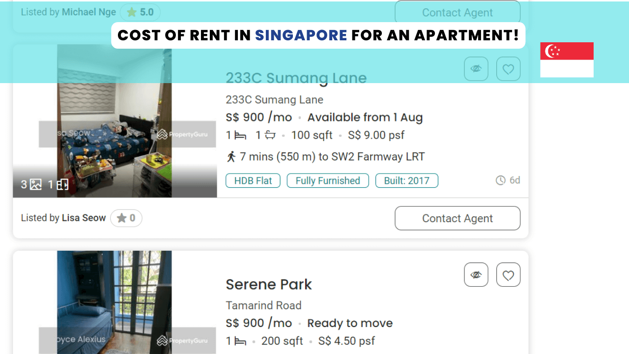Cost of Rent and Housing In Singapore