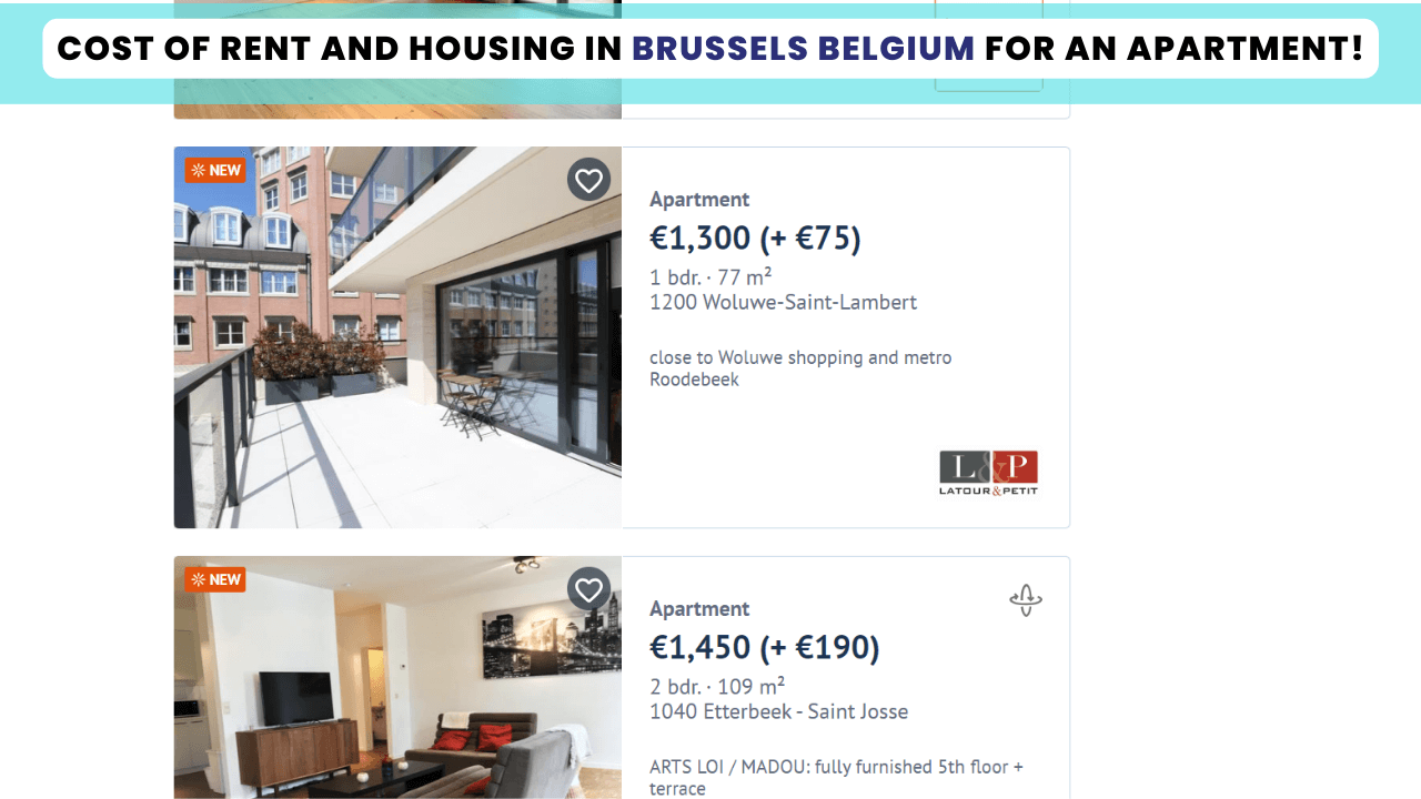 Cost of Housing and Rent in Brussels Belgium
