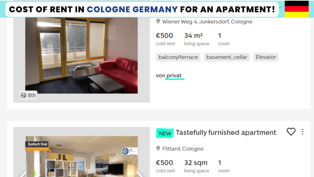 Cost of Housing and rent in Cologne Germany