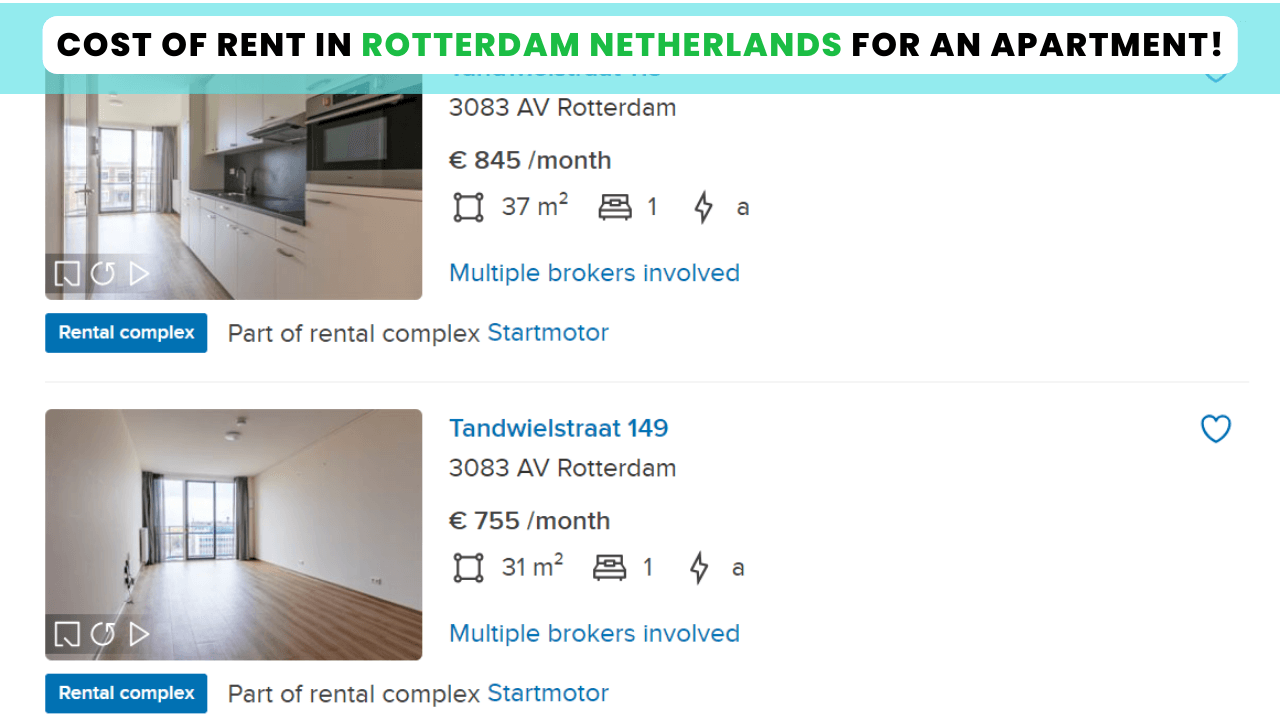 Cost of rent and housing in Rotterdam Netherlands
