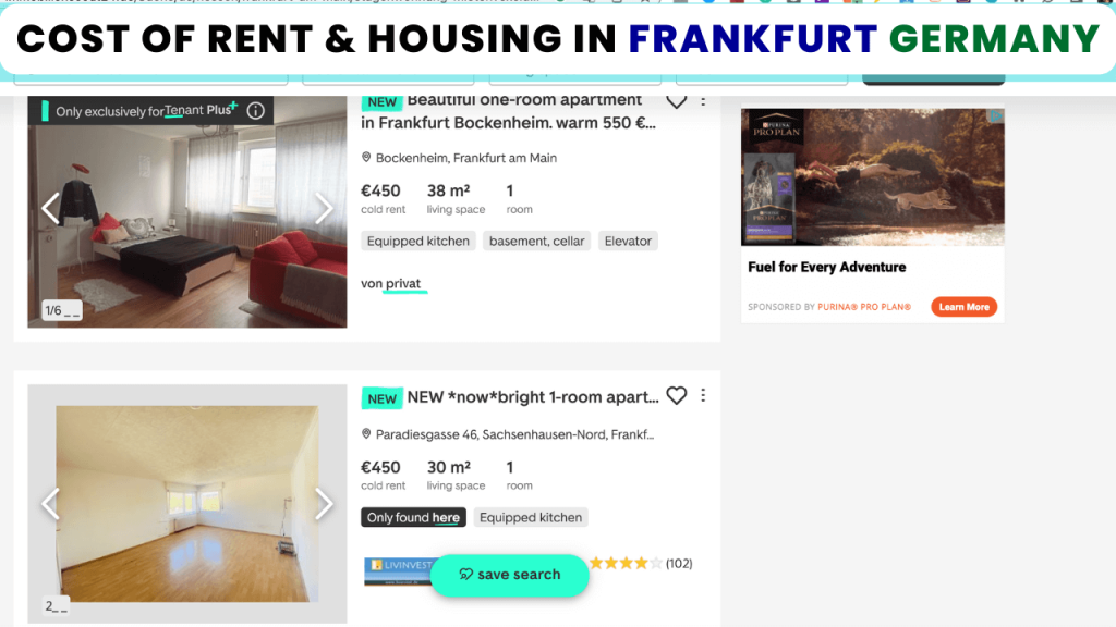 Cost of rent and housing in frankfurt germany 1