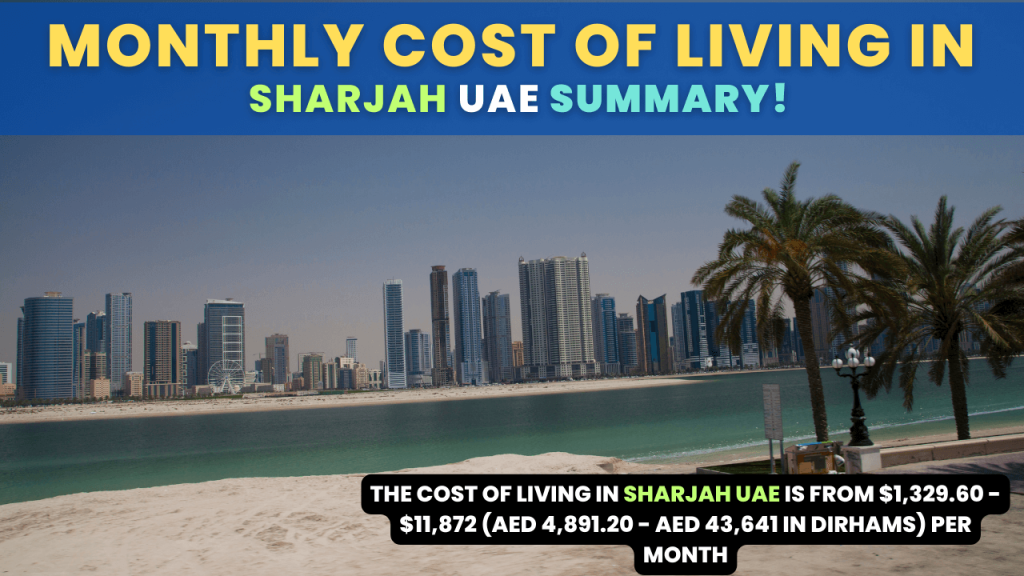 Monthly Cost Of Living In Sharjah United Arab Emirates (UAE)
