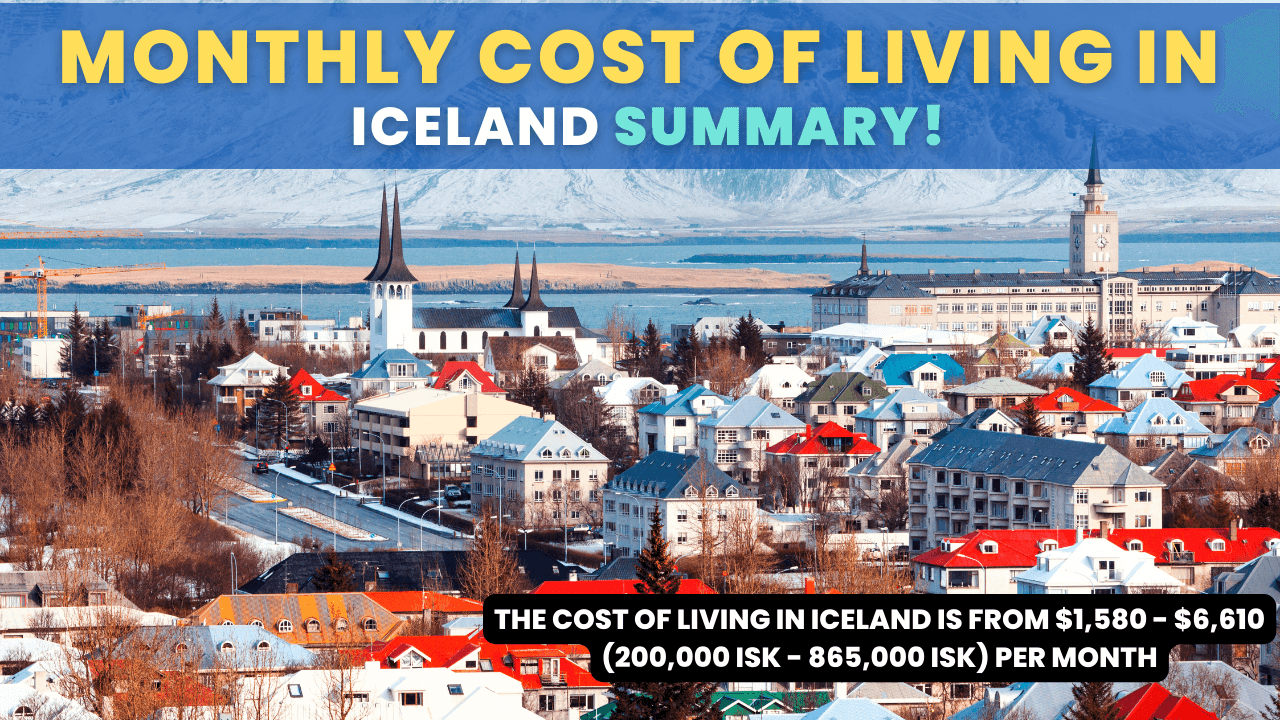 Monthly Cost of Living in Iceland