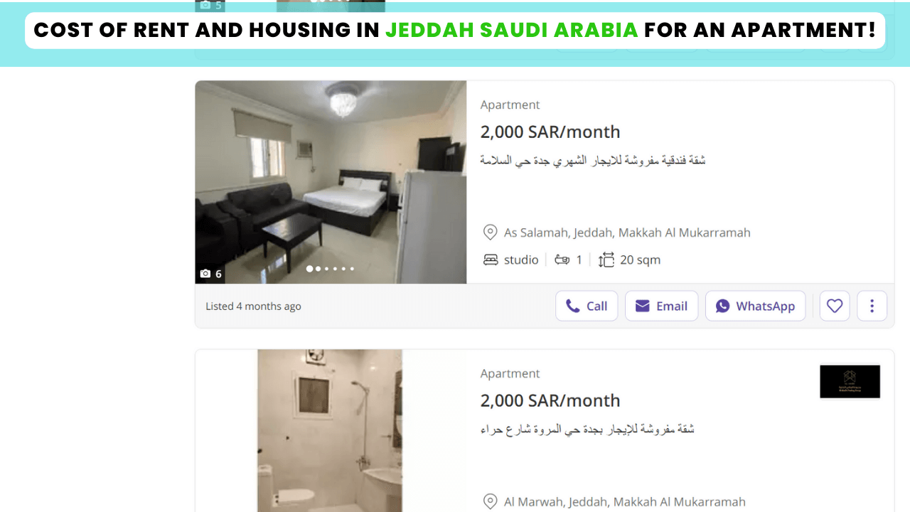 Cost of rent and housing in Jeddah Saudi Arabia