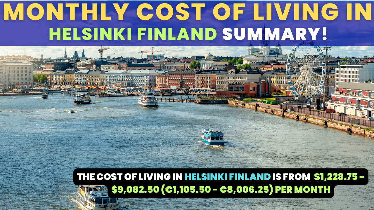 Monthly Cost of Living in Helsinki Finland