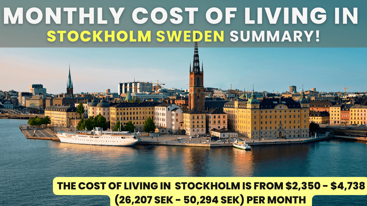 Monthly Cost of Living in Stockholm Sweden