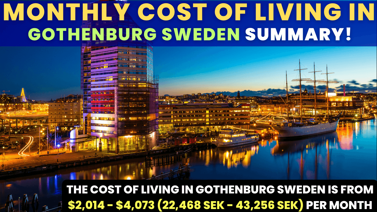 Monthly Cost of Living in Gothenburg Sweden
