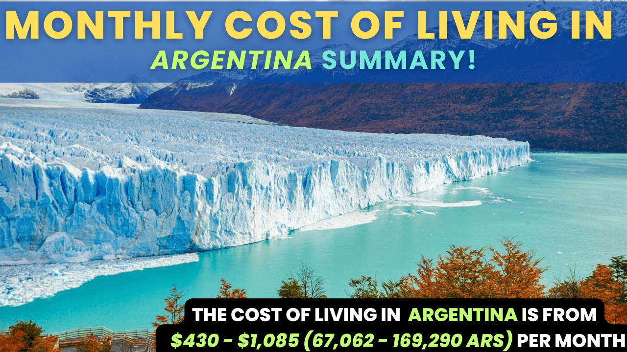 Monthly Cost of Living in Argentina summary