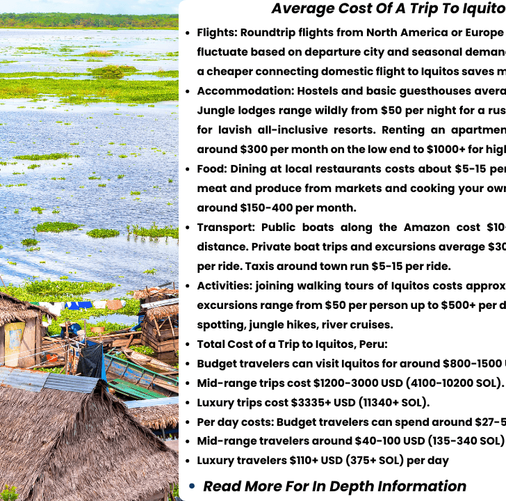 cost of a trip to Iquitos Peru