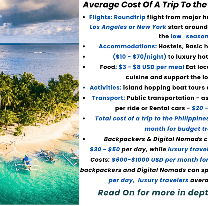 cost of a trip to the Philippines