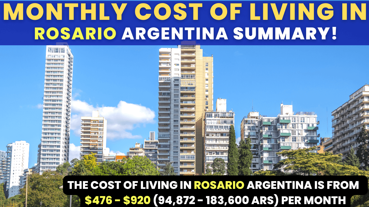Monthly Cost of Living in Rosario Argentina summary