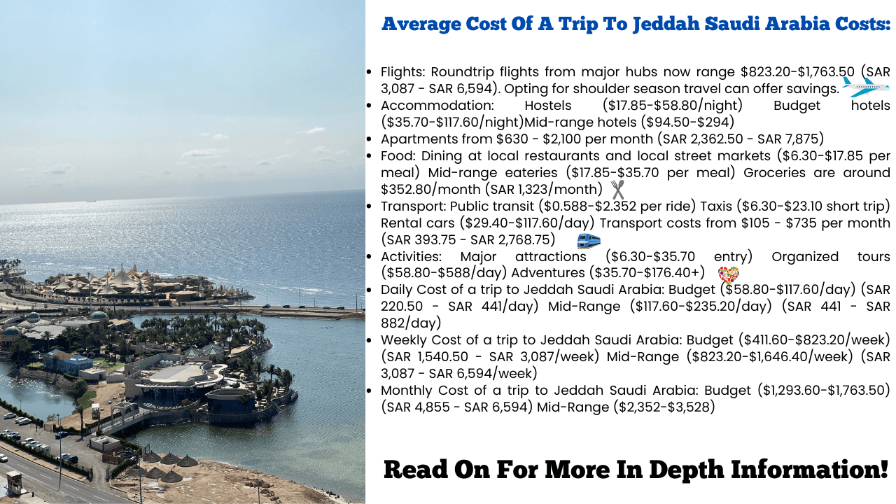 Cost of a Trip to Jeddah Saudi Arabia