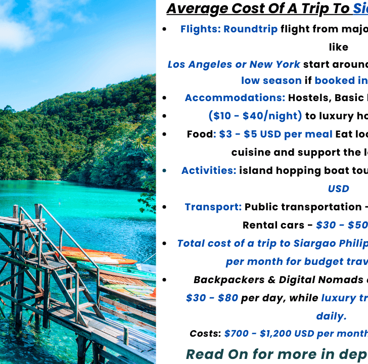 cost of a trip to Siargao Philippines
